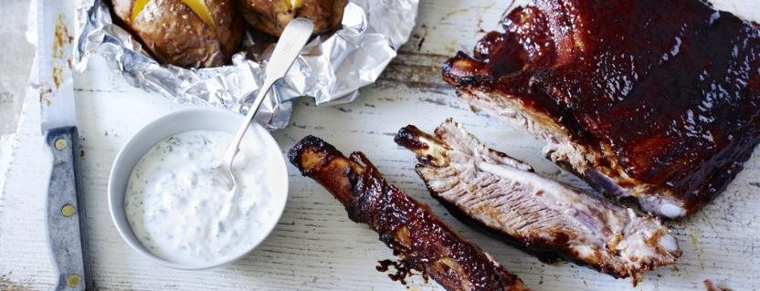 Chilli-glazed sticky ribs