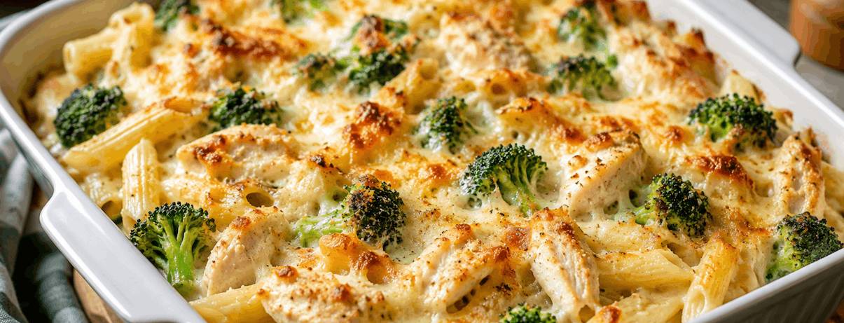 Cheesy Chicken and Broccoli Pasta Bake