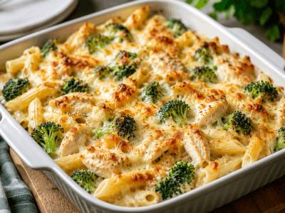 Cheesy Chicken and Broccoli Pasta Bake